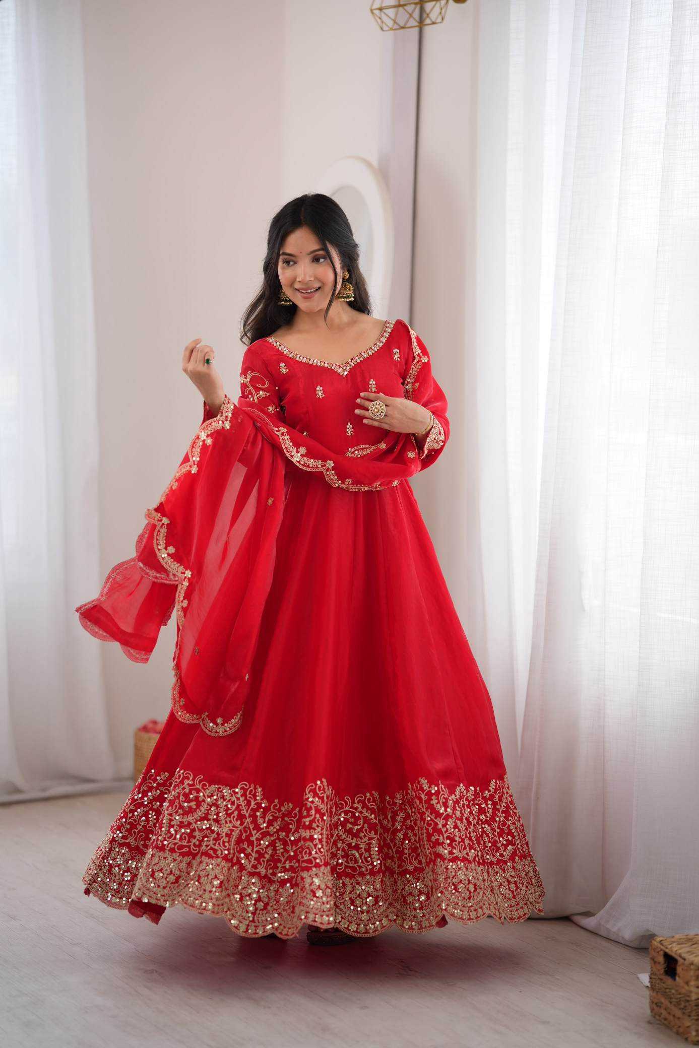 YNF Wholesale Silk Embroidery Gowns KESH499 3185 | Surat Manufacturer