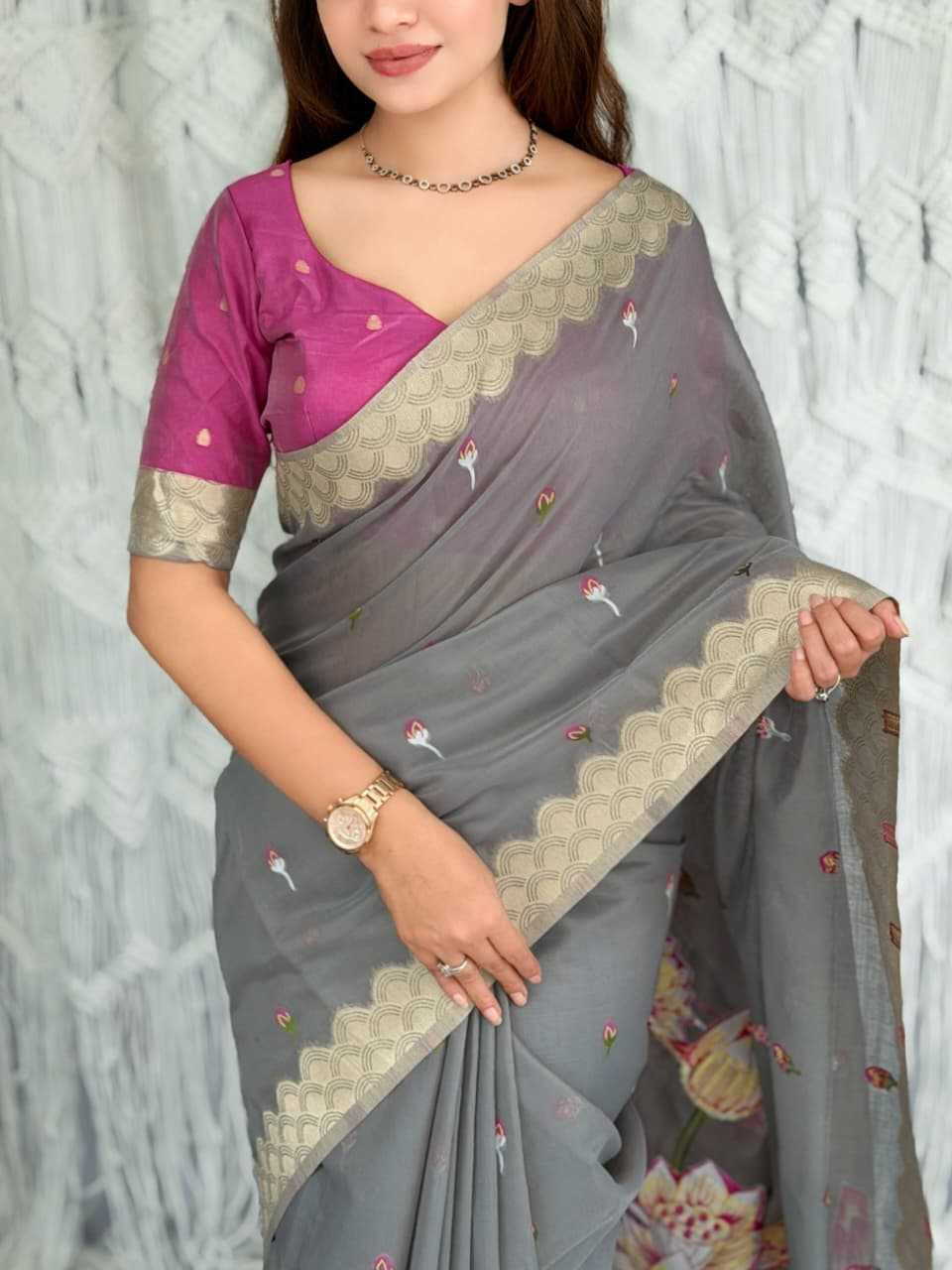 YNF Wholesale Pure Cotton Designer Sarees KESH501 Gulab | Surat Manufacturer