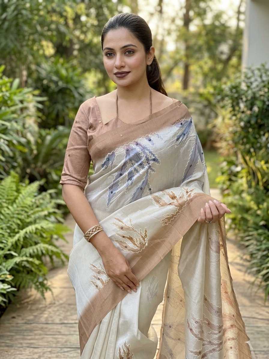 YNF Wholesale Tussar Silk Printed Sarees KESH501 Shalu | Surat Manufacturer