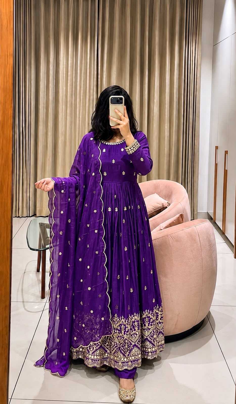 YNF Wholesale Chinon Silk Embroidery Gowns  | Surat Manufacturer