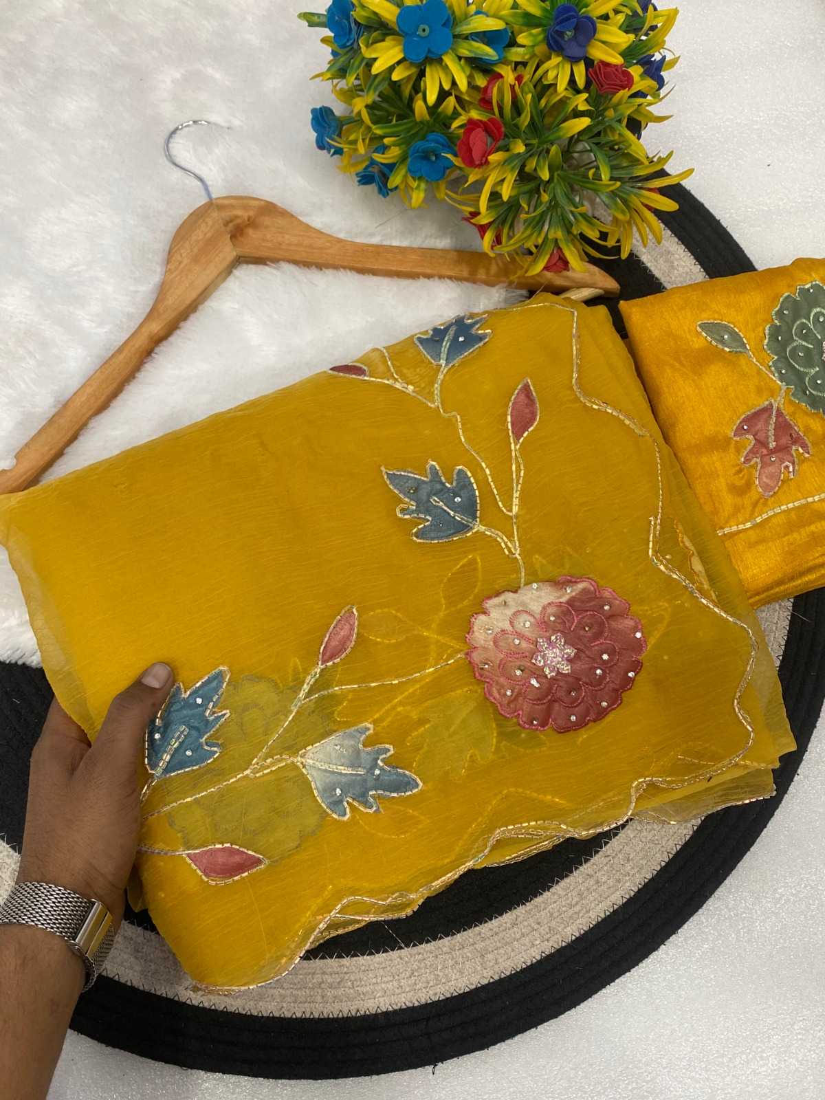 YNF Wholesale Soft Gold Crush Designer Sarees  | Surat Manufacturer