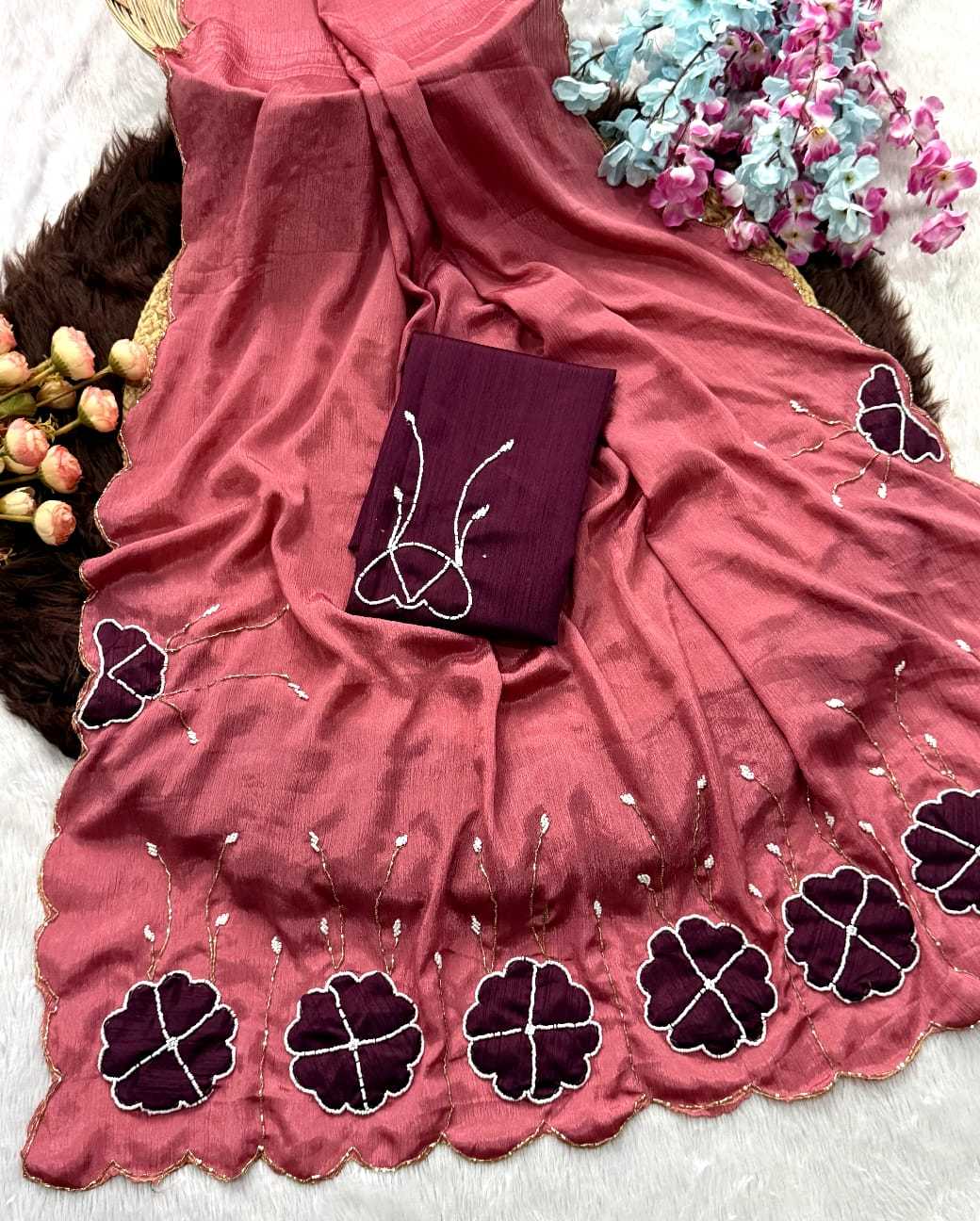 YNF Wholesale Chinon Designer Sarees  | Surat Manufacturer