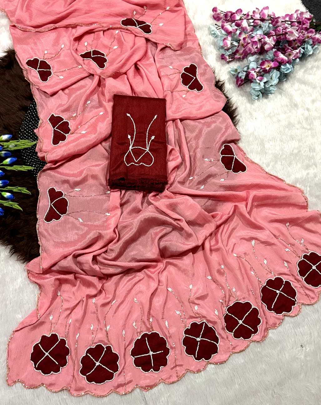 YNF Wholesale Chinon Designer Sarees  | Surat Manufacturer
