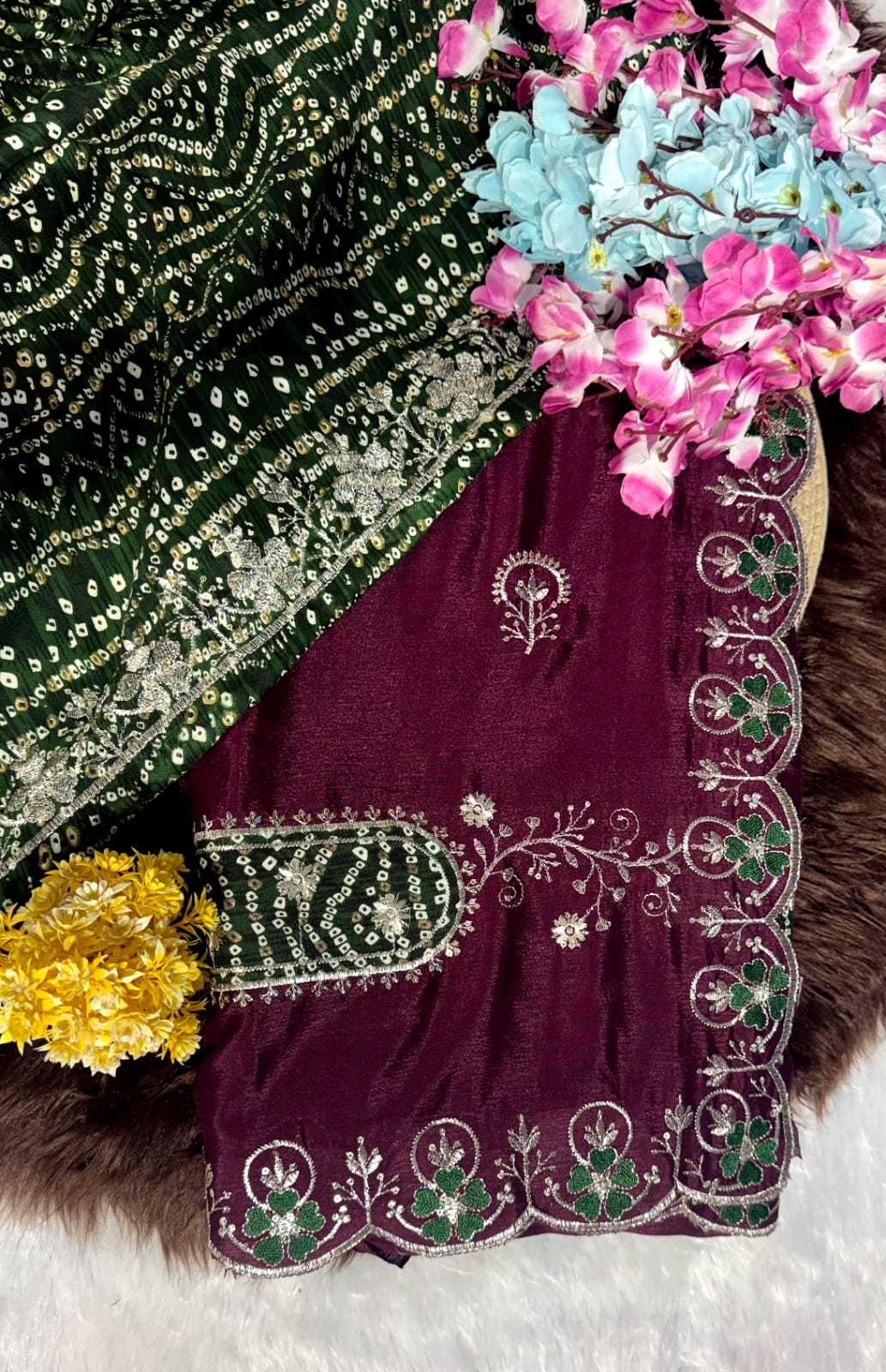 YNF Wholesale Chinon Sequence Sarees  | Surat Manufacturer
