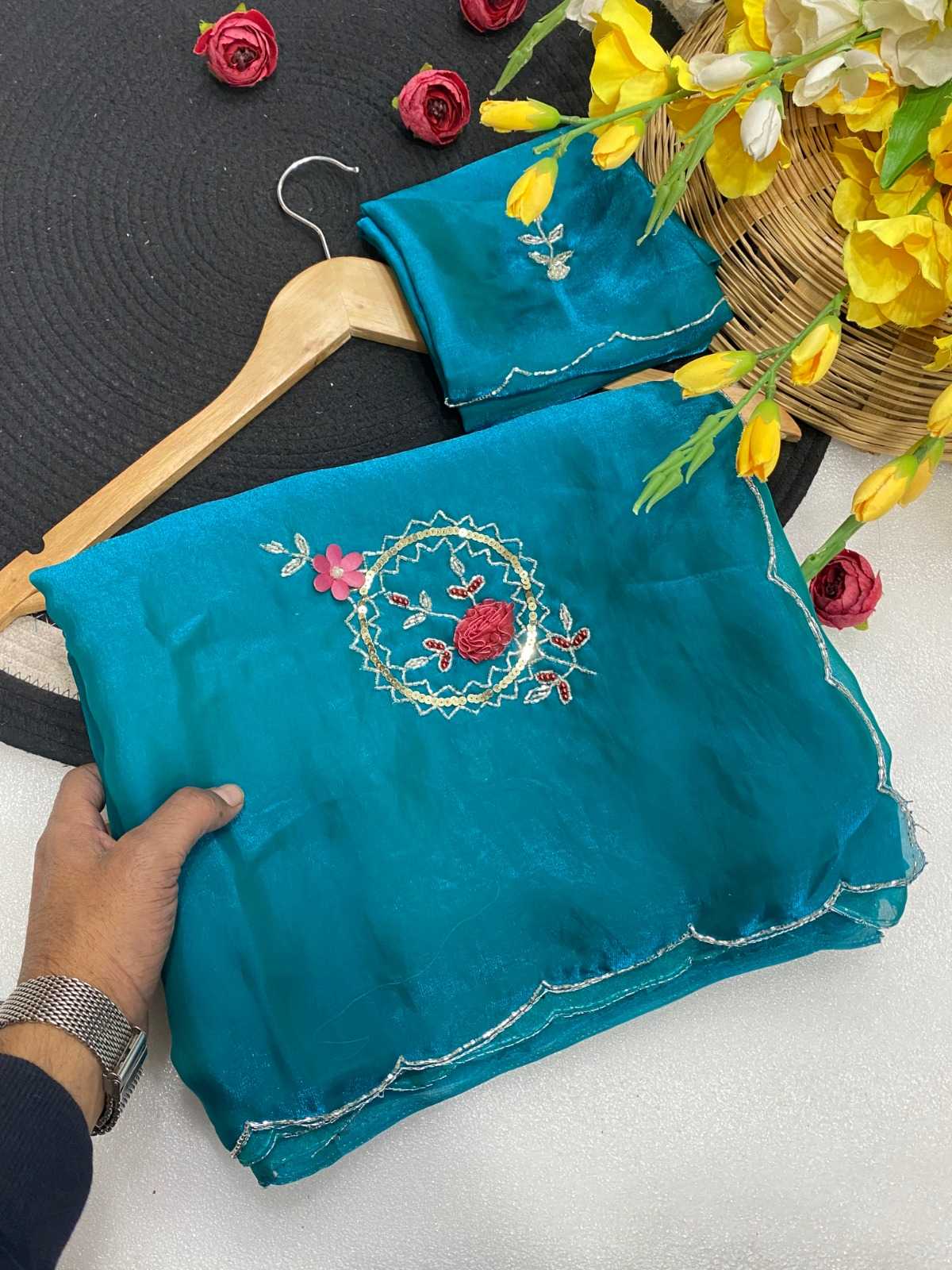 YNF Wholesale Satin Sequence Sarees  | Surat Manufacturer