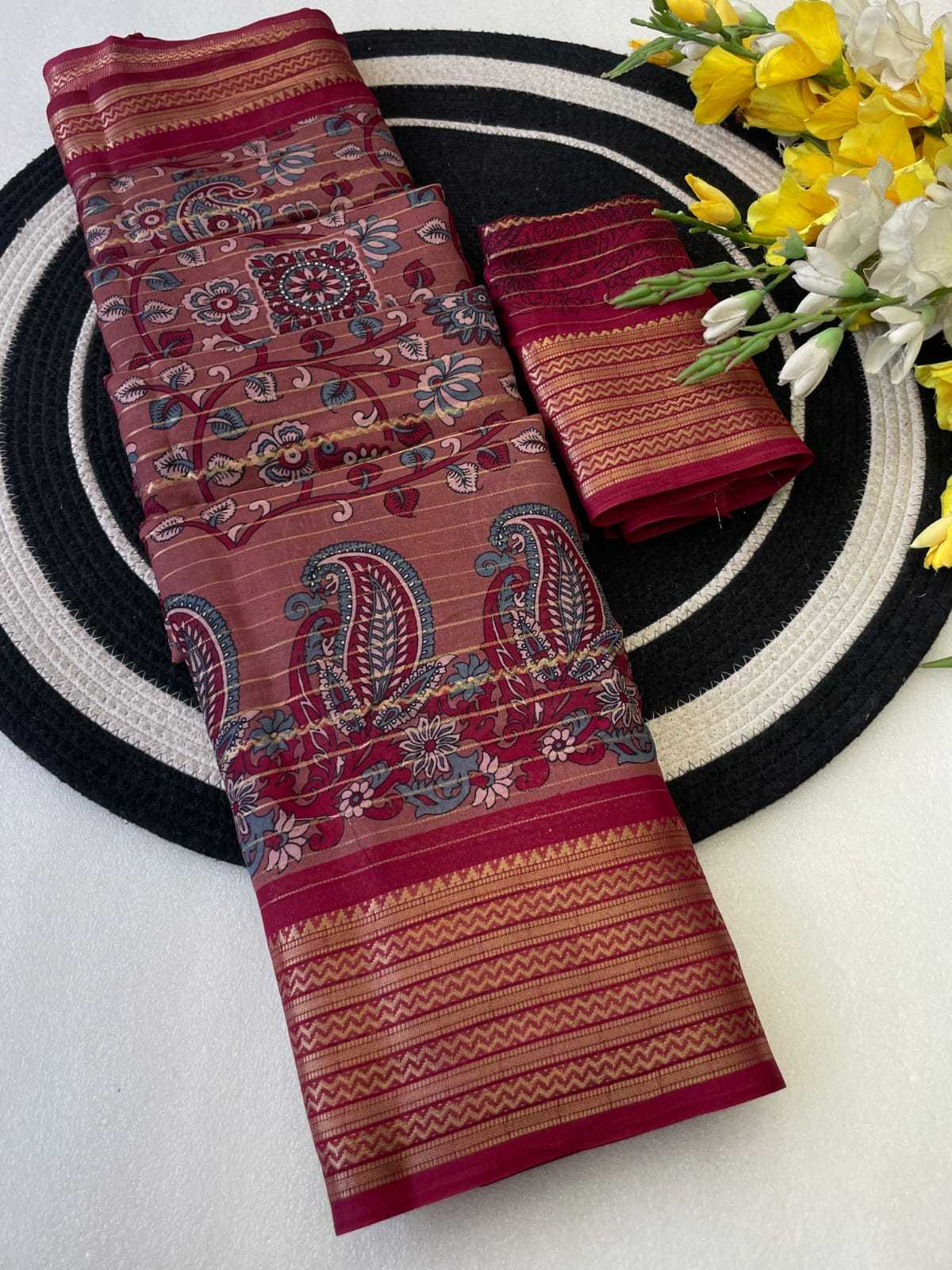 YNF Wholesale Soft Dola Printed Sarees KESH514 Black Berry | Surat Manufacturer