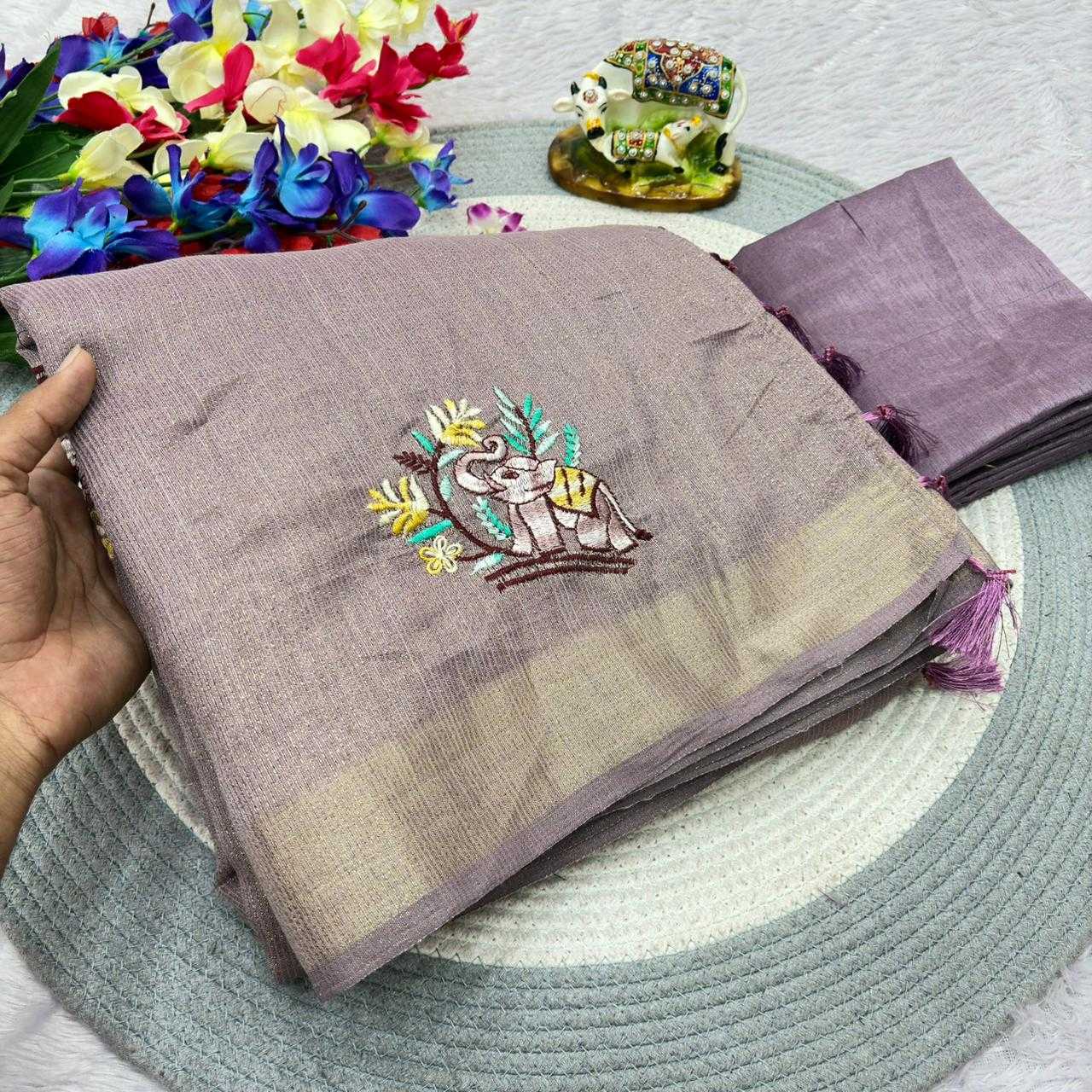 YNF Wholesale Cotton Embroidered Sarees  | Surat Manufacturer
