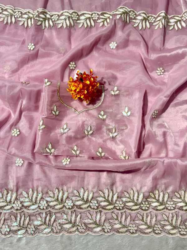 YNF Wholesale Heavy Roman Silk Sequence Sarees  | Surat Manufacturer
