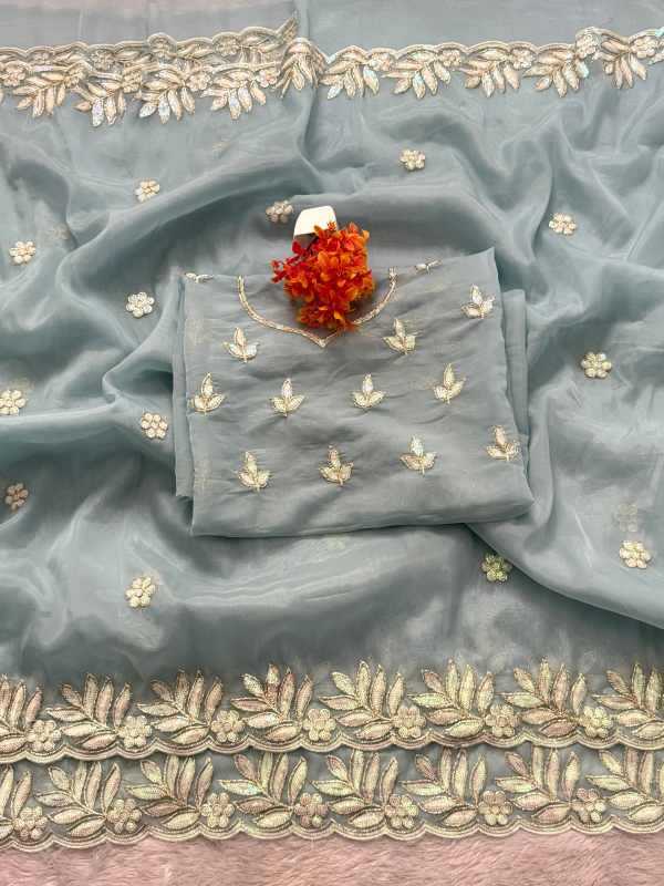 YNF Wholesale Heavy Roman Silk Sequence Sarees  | Surat Manufacturer