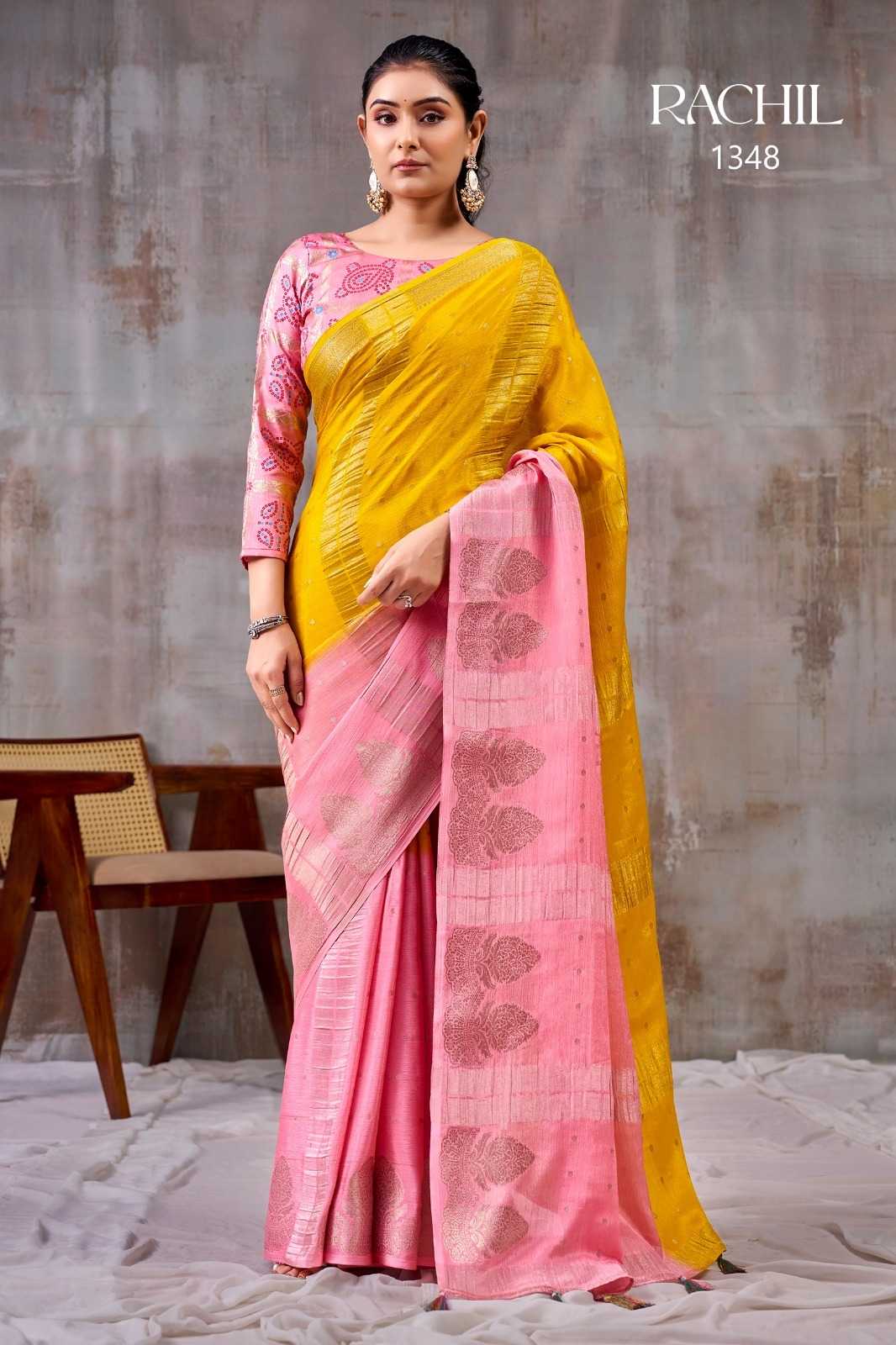 YNF Wholesale Chinon Designer Sarees KESH514 RACHIL | Surat Manufacturer