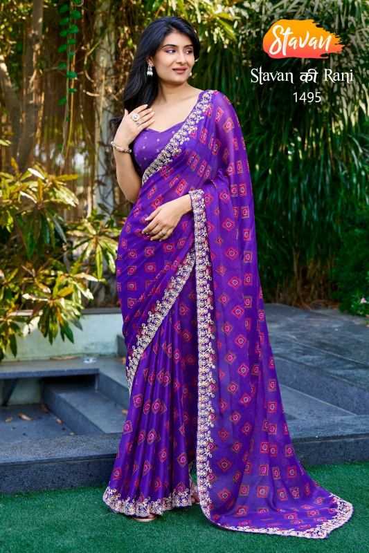 YNF Wholesale Chiffon Printed Sarees KESH514 STAVAN KI RANI | Surat Manufacturer