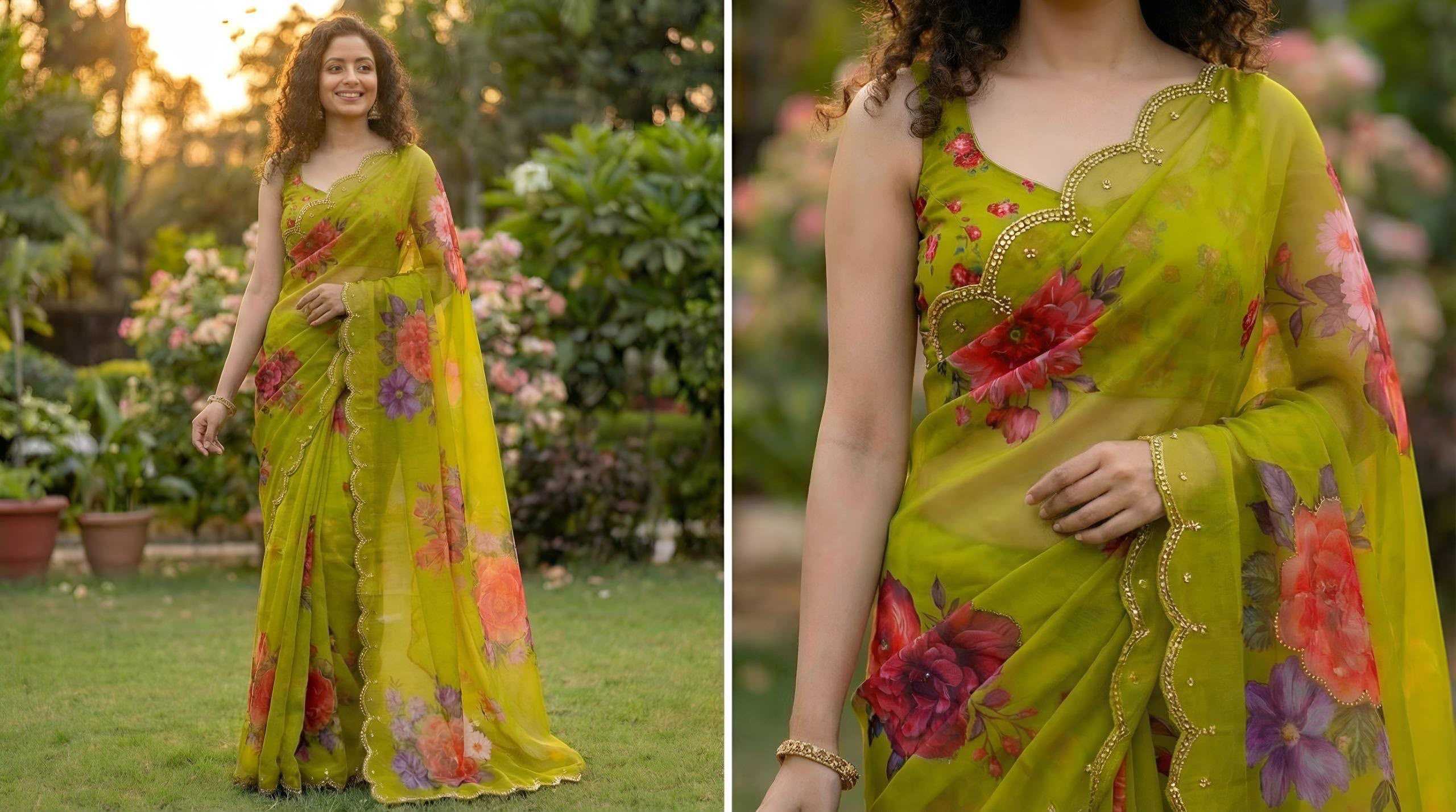 YNF Wholesale Georgette Printed Sarees KESH518 4459 | Surat Manufacturer