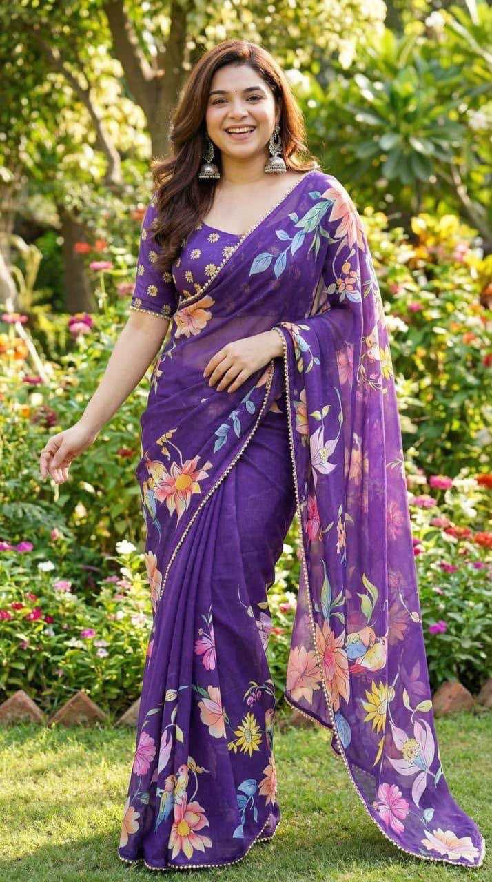 YNF Wholesale Georgette Printed Sarees KESH518 4471 | Surat Manufacturer