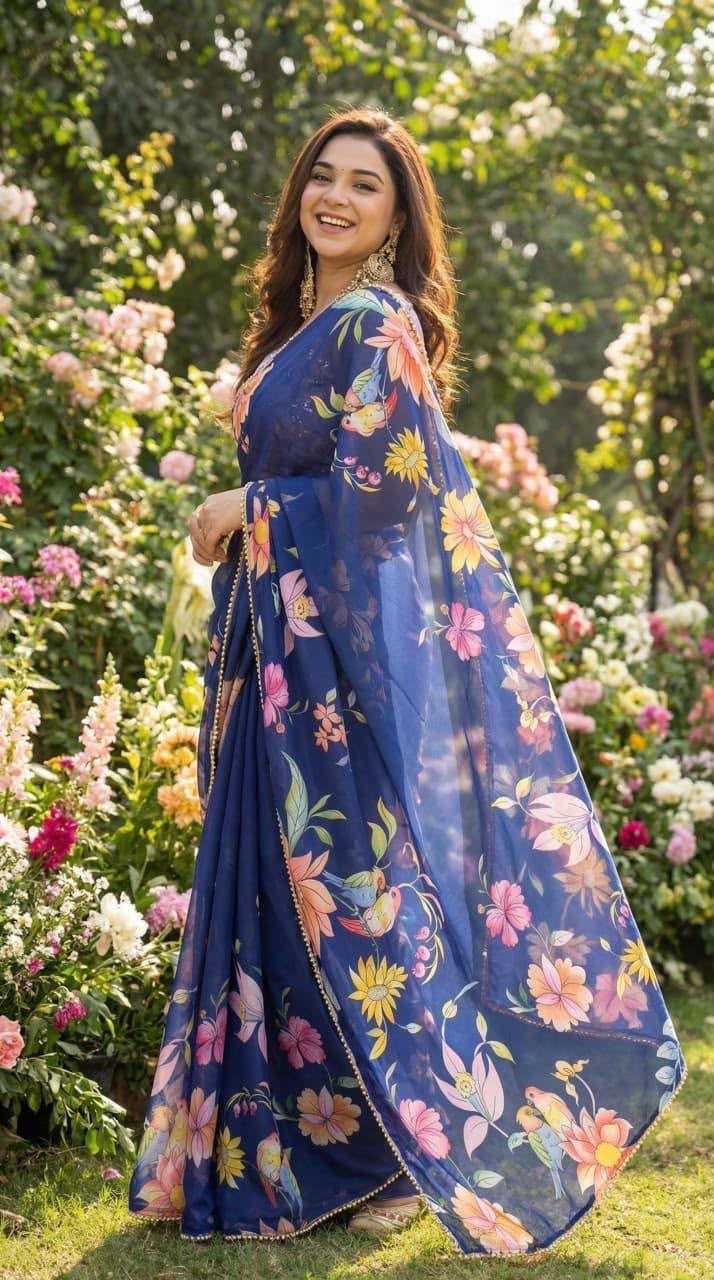 YNF Wholesale Georgette Printed Sarees KESH518 4471 | Surat Manufacturer