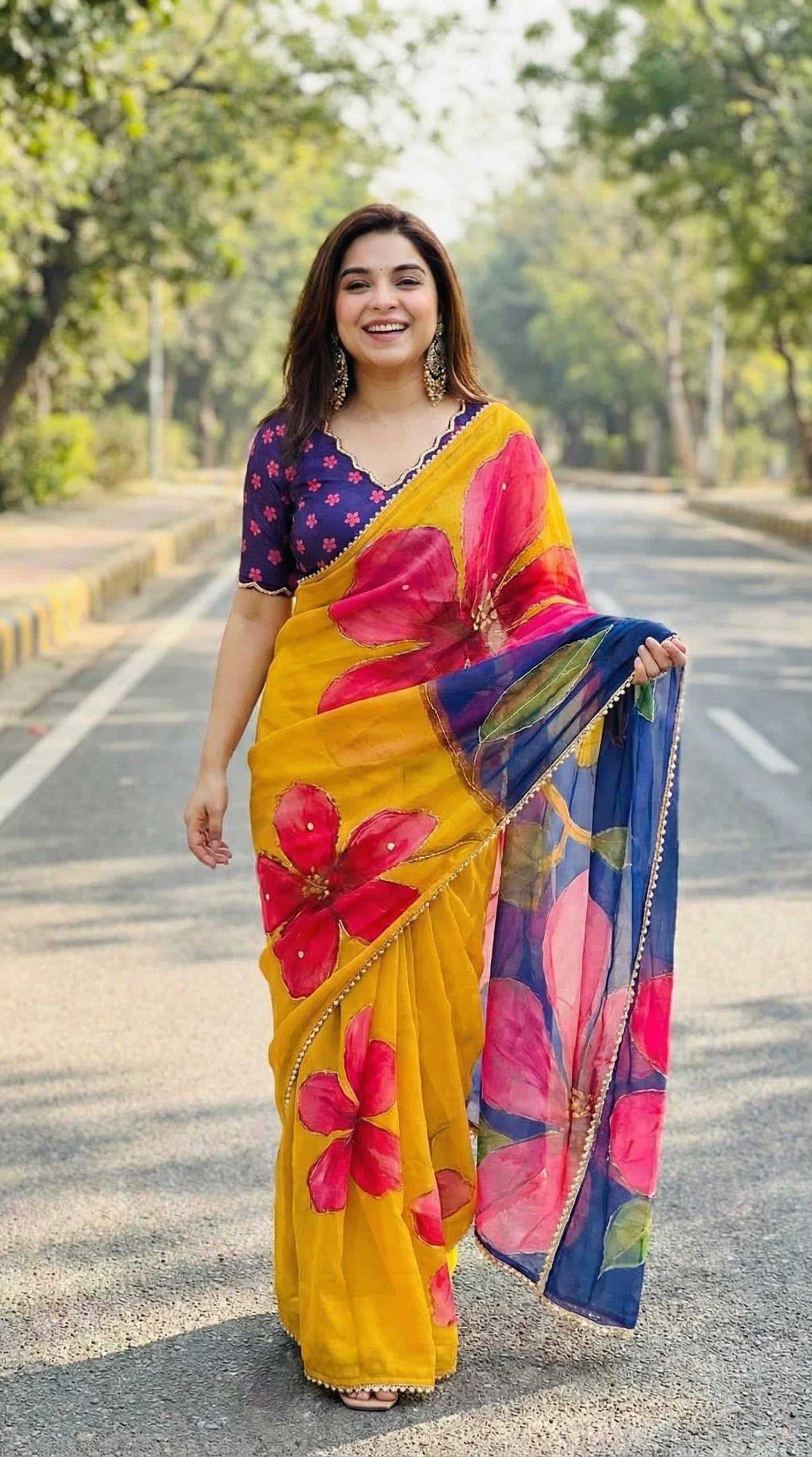 YNF Wholesale Georgette Printed Sarees KESH518 4476 | Surat Manufacturer
