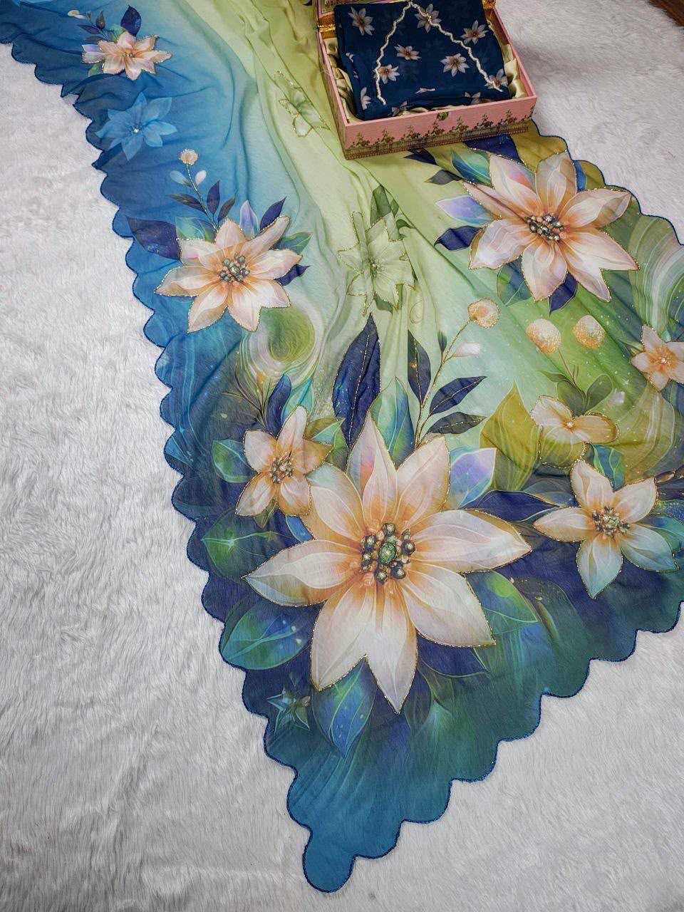 YNF Wholesale Georgette Fancy Sarees KESH518 VK4410 | Surat Manufacturer