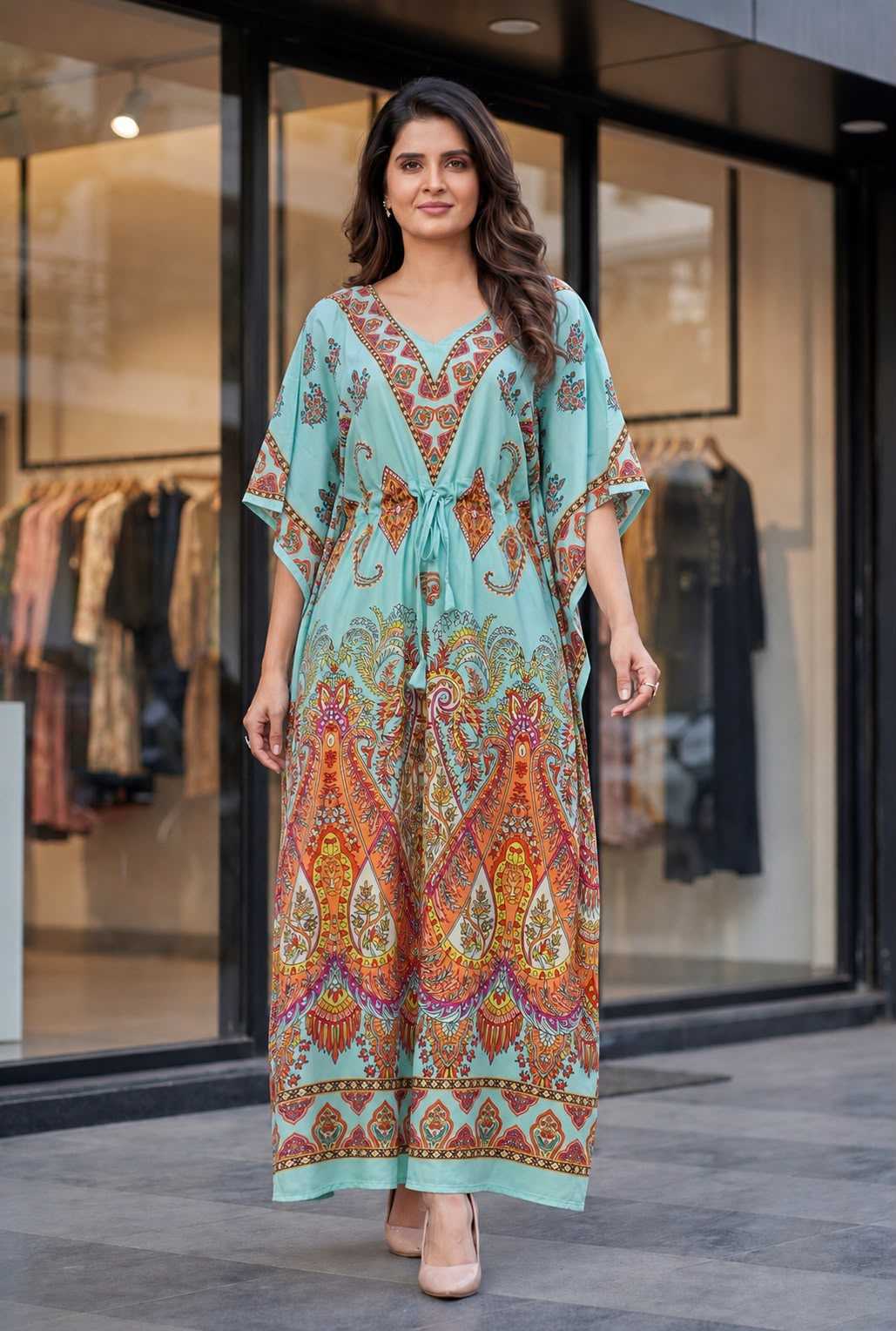YNF Wholesale Crepe Kaftans KESH521 7 | Surat Manufacturer
