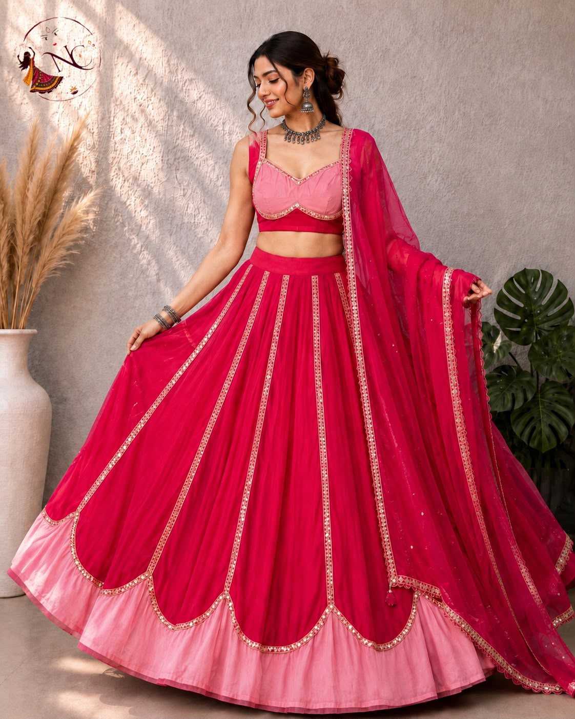 YNF Wholesale Heavy Roman Silk Wedding Lehenga  | Surat Manufacturer