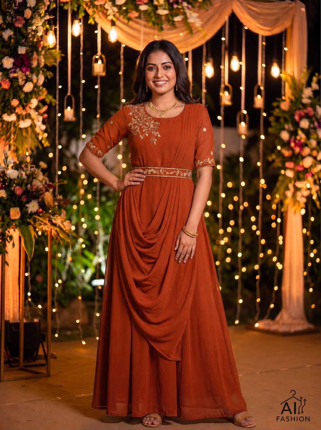 YNF Wholesale Georgette Embroidery Gowns KESH521 Nayra | Surat Manufacturer