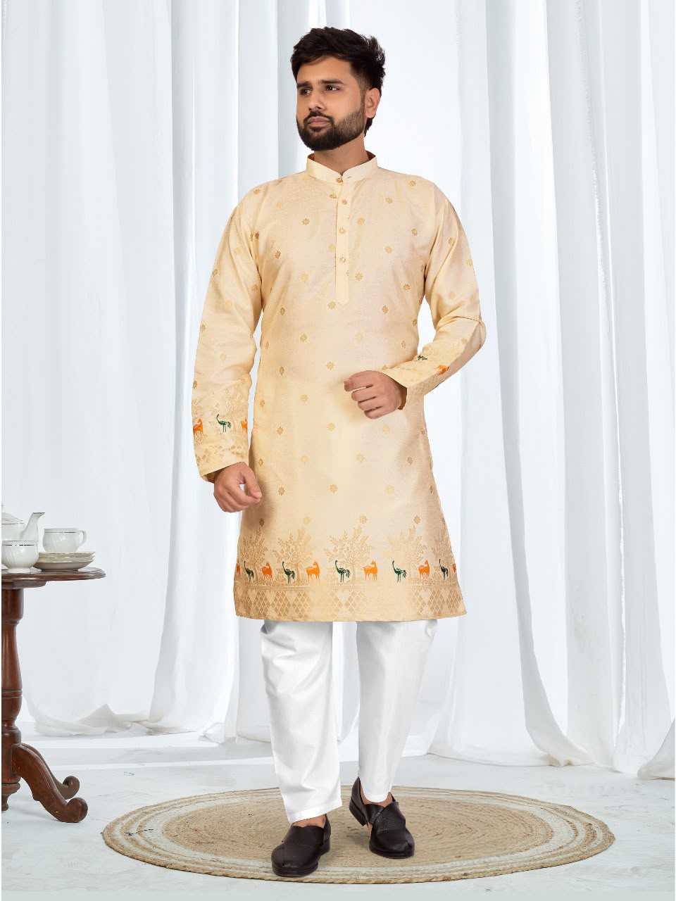 YNF Wholesale Jacquard Mens Kurtas  | Surat Manufacturer