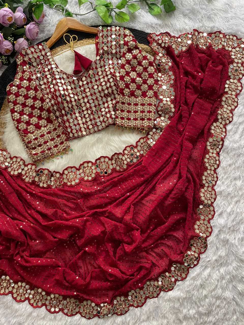 YNF Wholesale Faux Georgette Sequence Sarees  | Surat Manufacturer