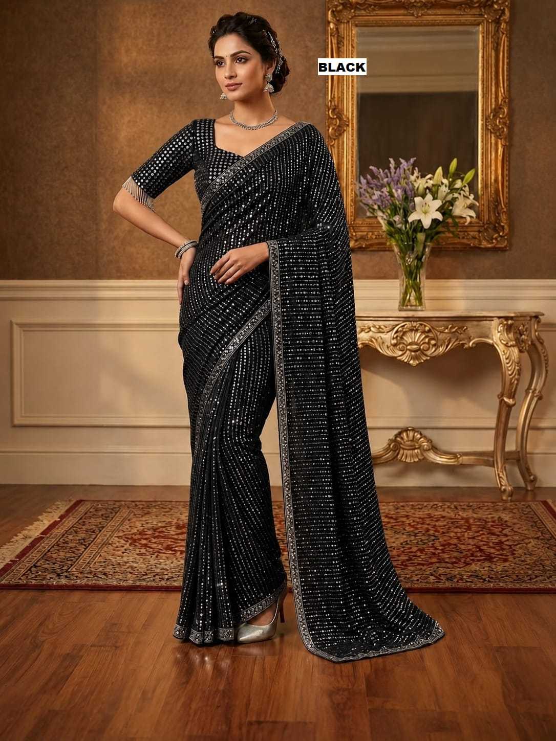 YNF Wholesale Faux Georgette Georgette Sarees  | Surat Manufacturer