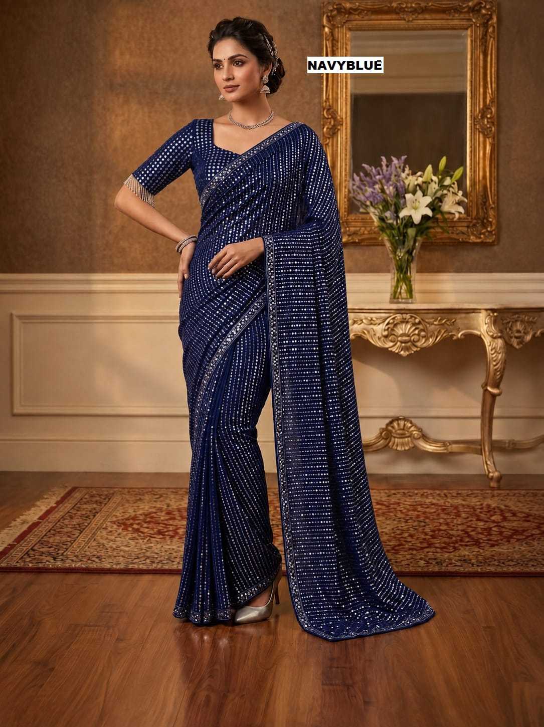 YNF Wholesale Faux Georgette Georgette Sarees  | Surat Manufacturer