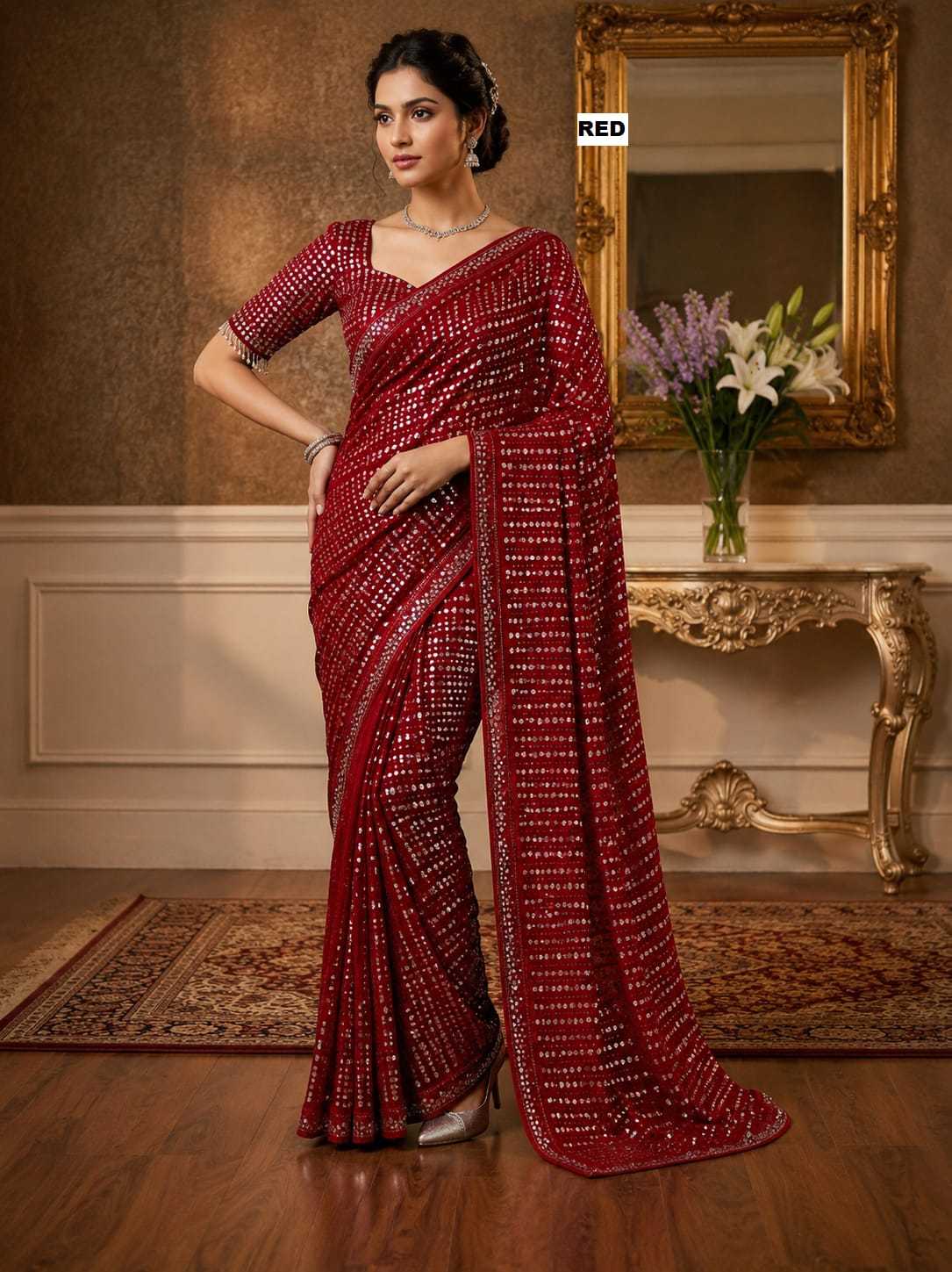 YNF Wholesale Faux Georgette Georgette Sarees  | Surat Manufacturer