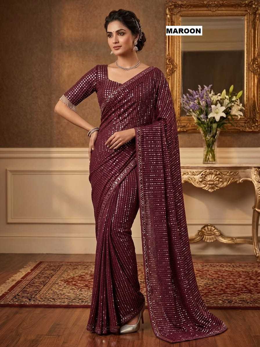 YNF Wholesale Faux Georgette Georgette Sarees  | Surat Manufacturer