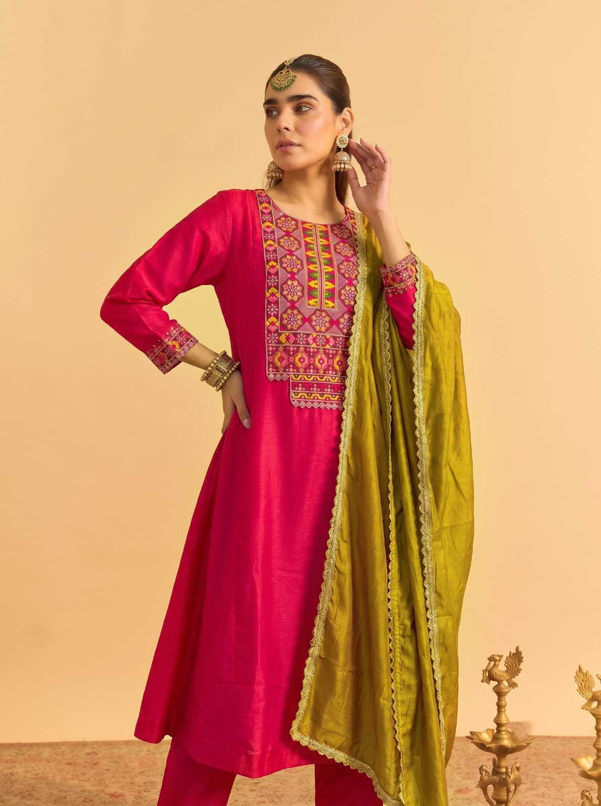 YNF Wholesale Vichitra Silk Designer Kurtis KESH529 AMORINA | Surat Manufacturer