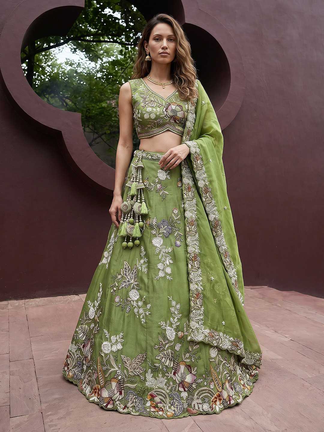 YNF Wholesale Tissue Wedding Lehenga  | Surat Manufacturer