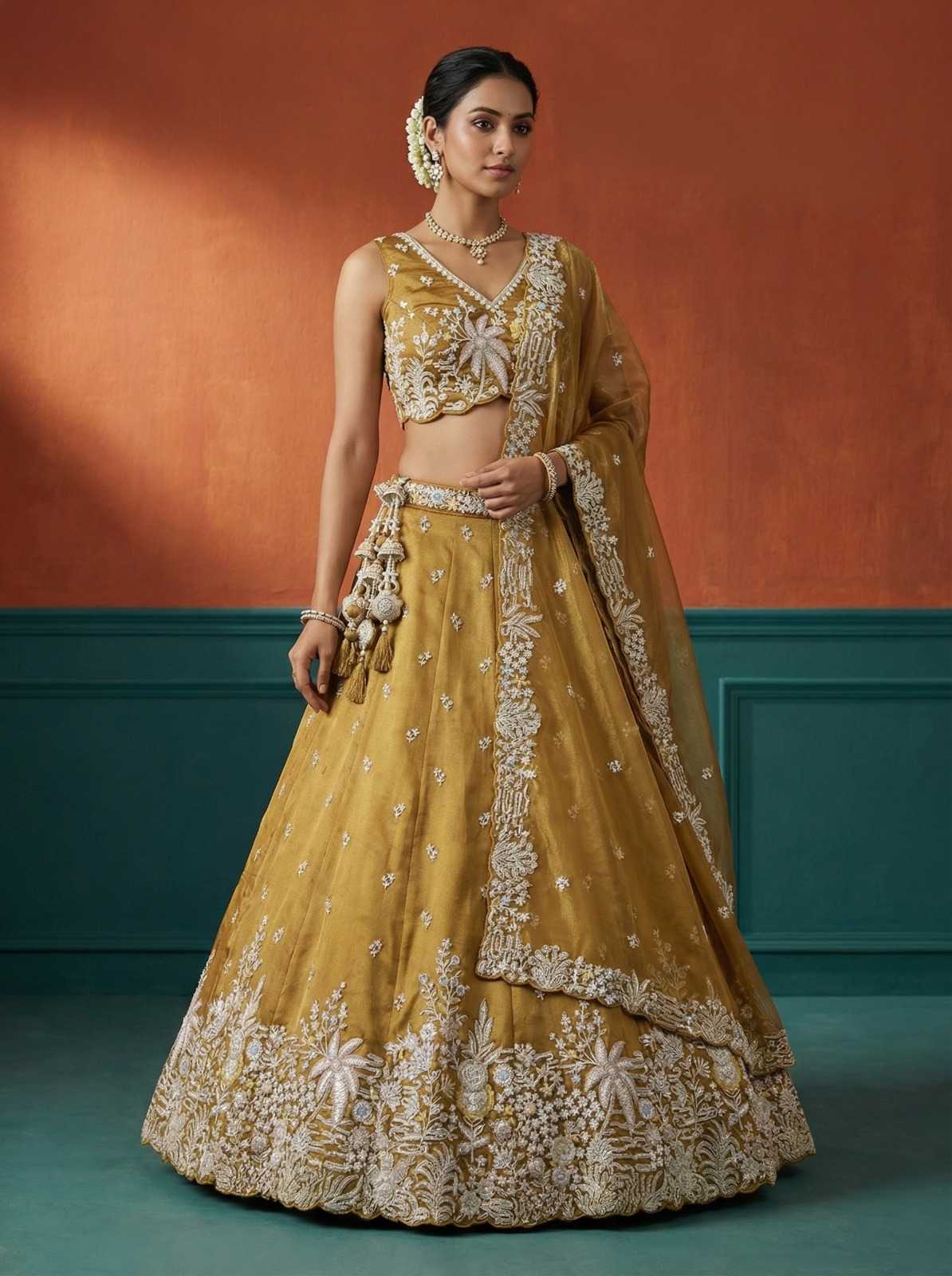 YNF Wholesale Tissue Wedding Lehenga  | Surat Manufacturer