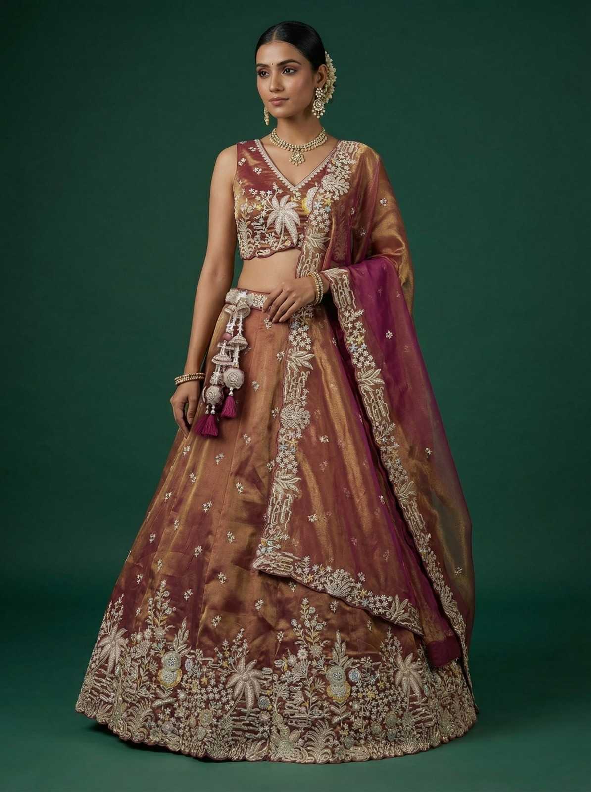 YNF Wholesale Tissue Wedding Lehenga  | Surat Manufacturer