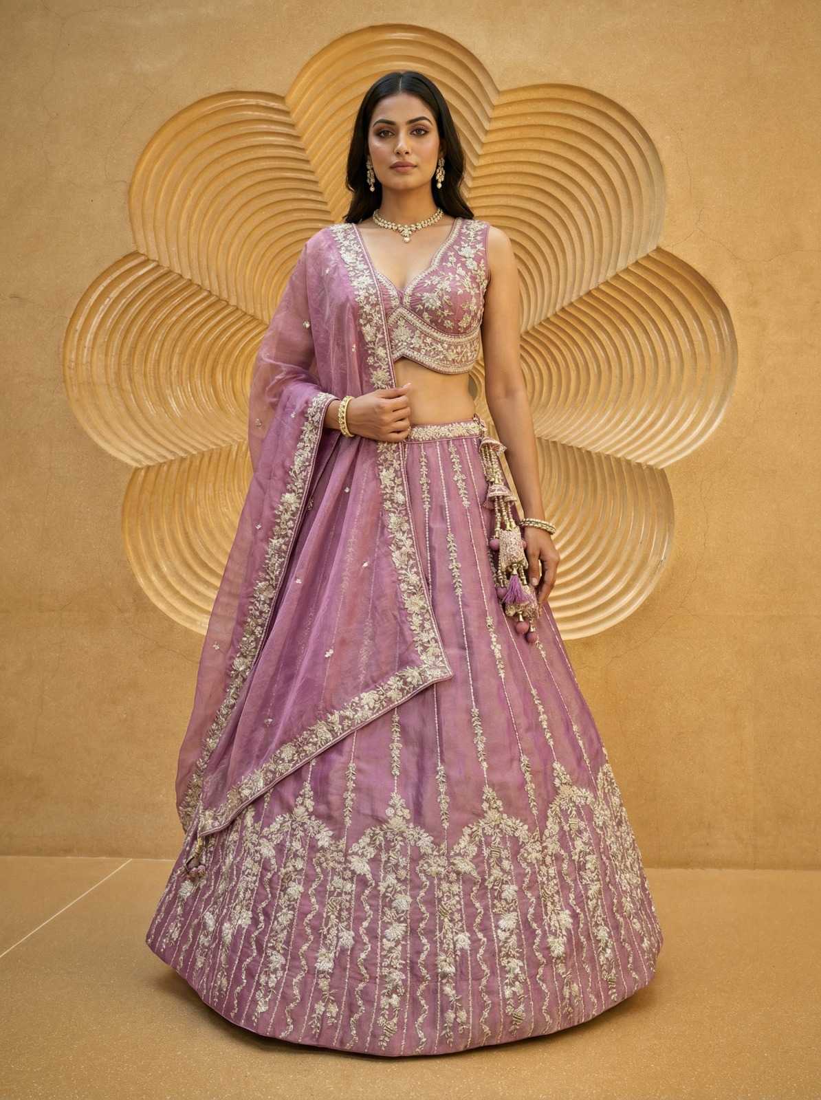 YNF Wholesale Chiffon Embroidered Lehenga  | Surat Manufacturer