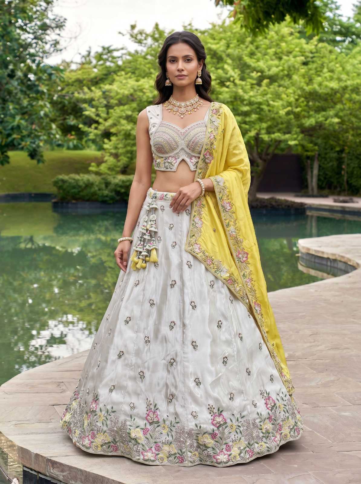 YNF Wholesale Chiffon Embroidered Lehenga  | Surat Manufacturer