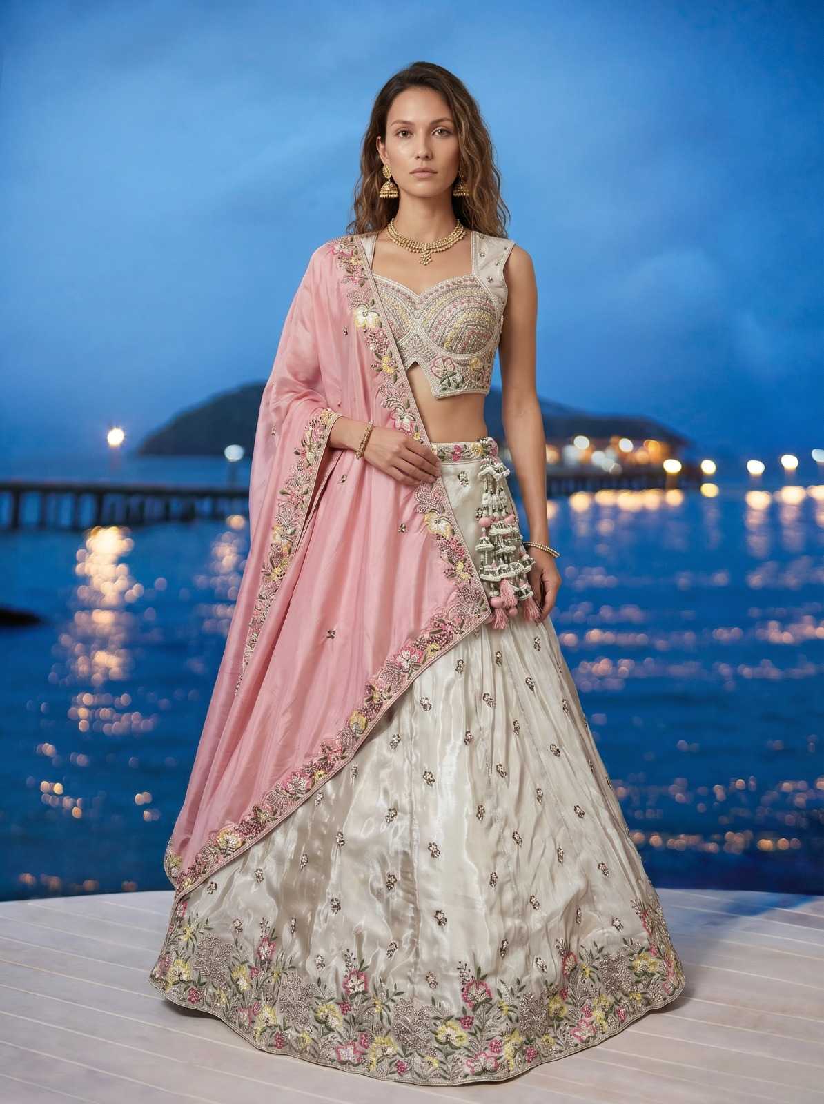 YNF Wholesale Chiffon Embroidered Lehenga  | Surat Manufacturer
