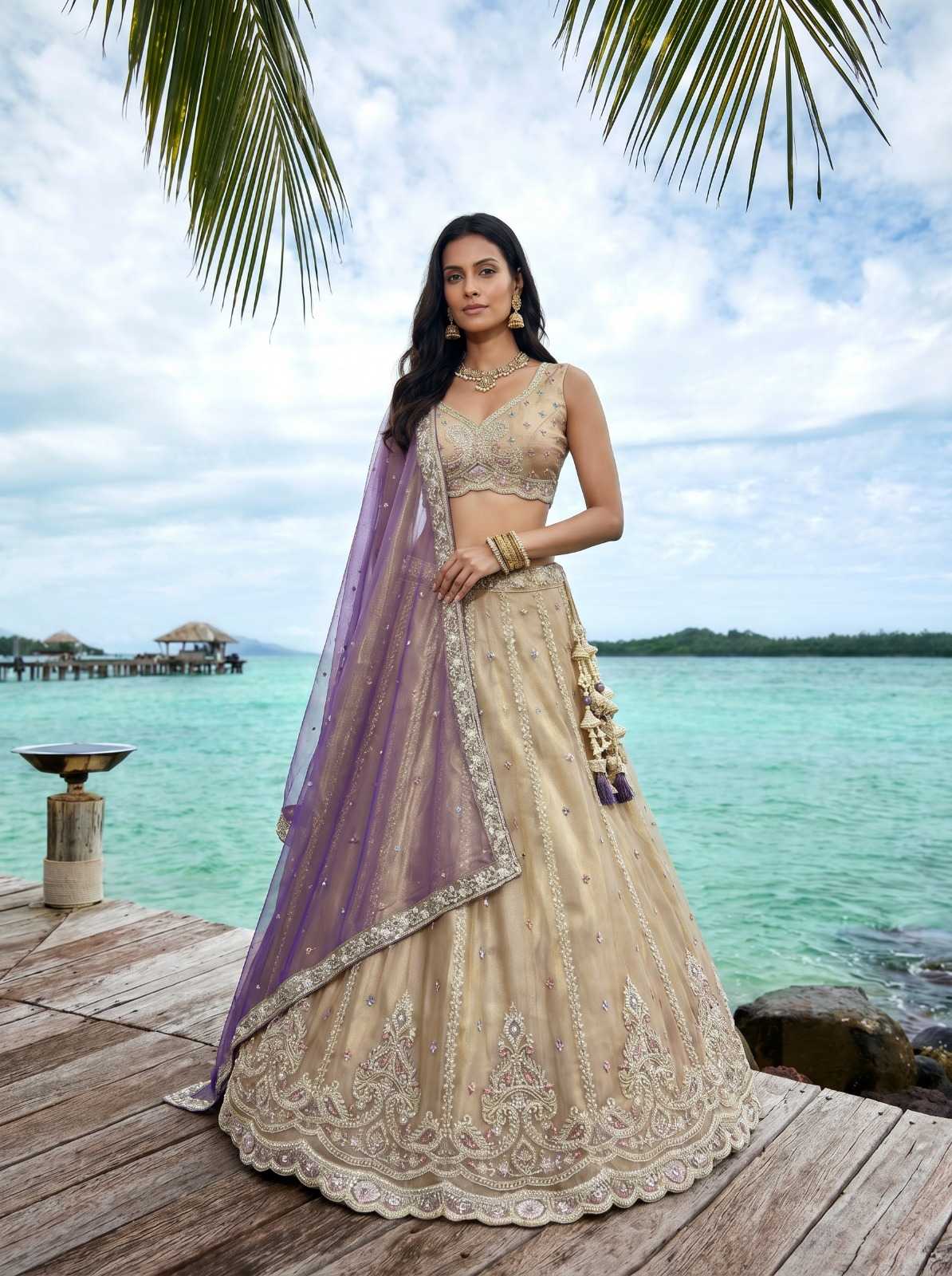 YNF Wholesale Tissue Embroidered Lehenga KESH530 6341 | Surat Manufacturer
