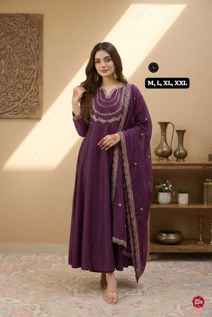 YNF Wholesale Vichitra Silk Embroidered Kurtis KESH536 3509 | Surat Manufacturer