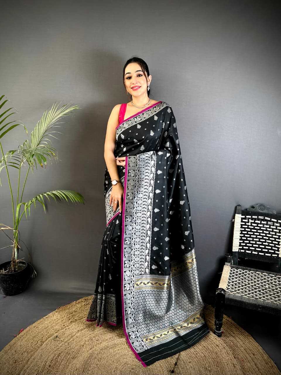 YNF Wholesale Banarasi Soft Silk Zari Border Sarees  | Surat Manufacturer