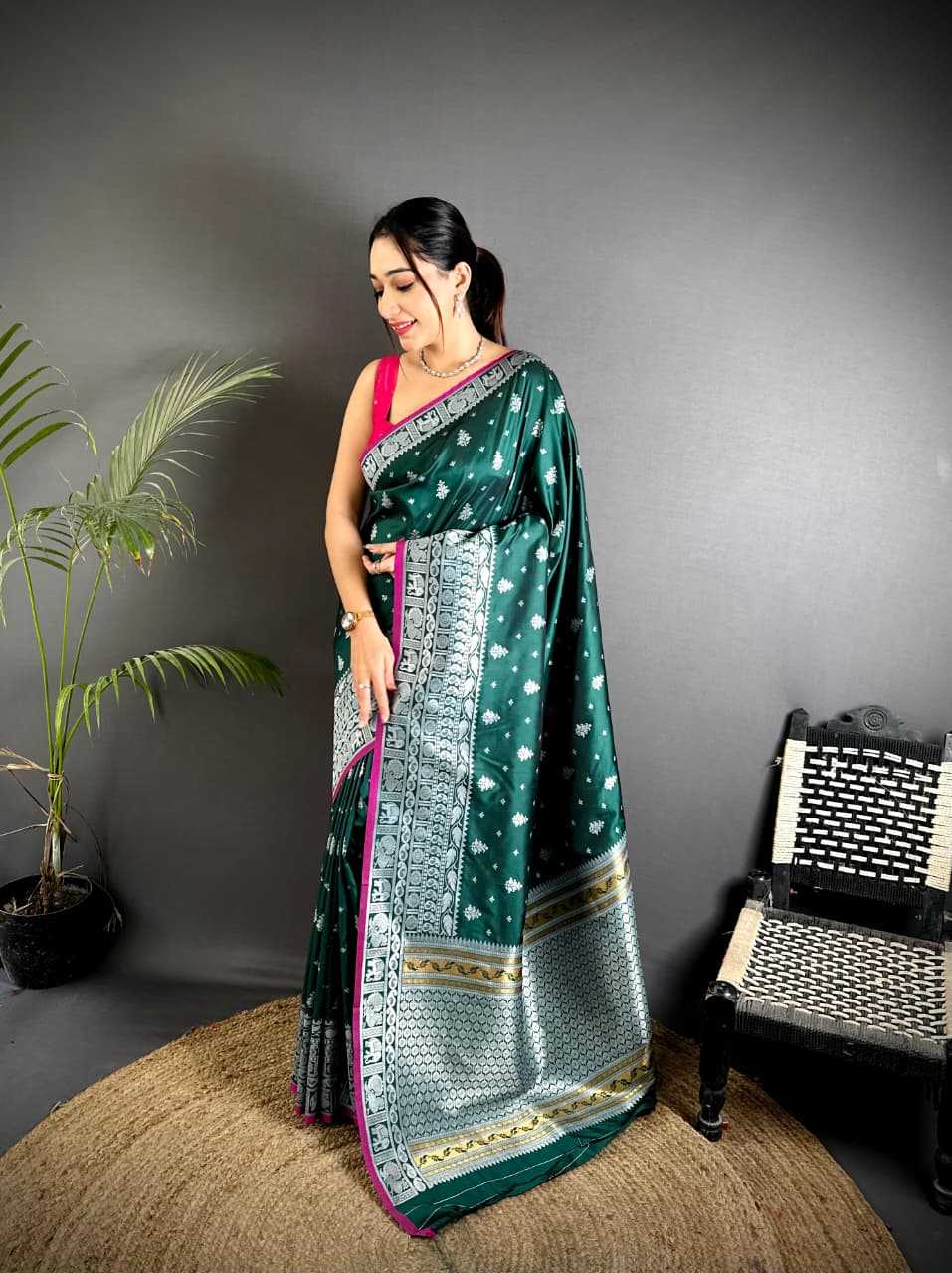 YNF Wholesale Banarasi Soft Silk Zari Border Sarees  | Surat Manufacturer