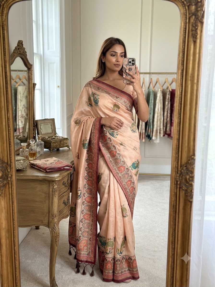 YNF Wholesale Pure Silk Printed Silk Saree  | Surat Manufacturer