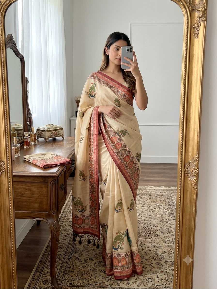 YNF Wholesale Pure Silk Printed Silk Saree  | Surat Manufacturer