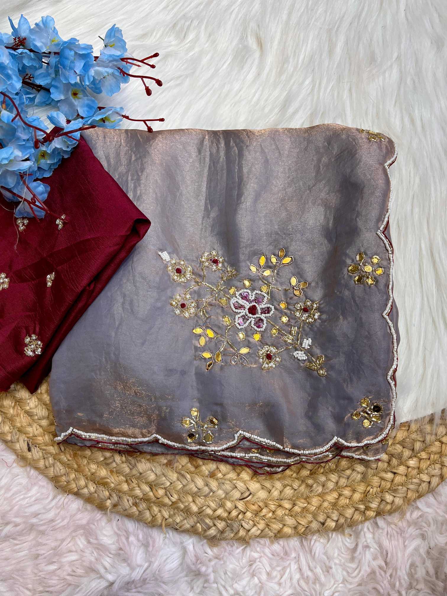 YNF Wholesale Satin Hand Work Sarees KESH549 Krishnika | Surat Manufacturer