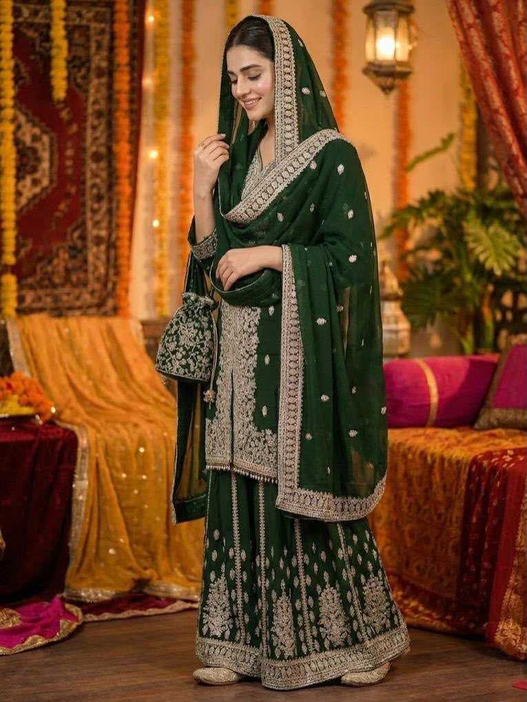 YNF Wholesale Faux Georgette Palazzo Suit  | Surat Manufacturer