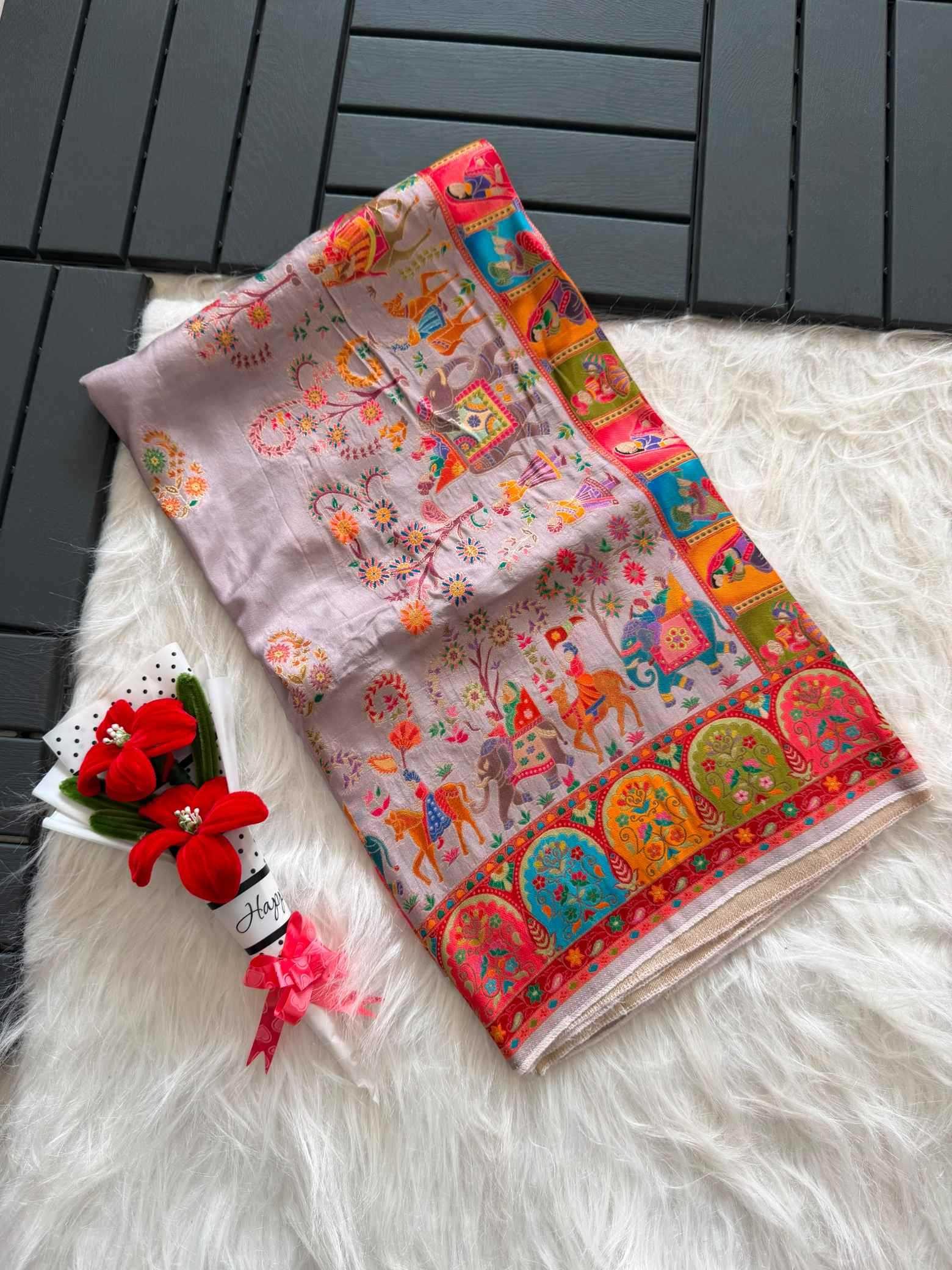 YNF Wholesale Russian Silk Printed Silk Saree  | Surat Manufacturer