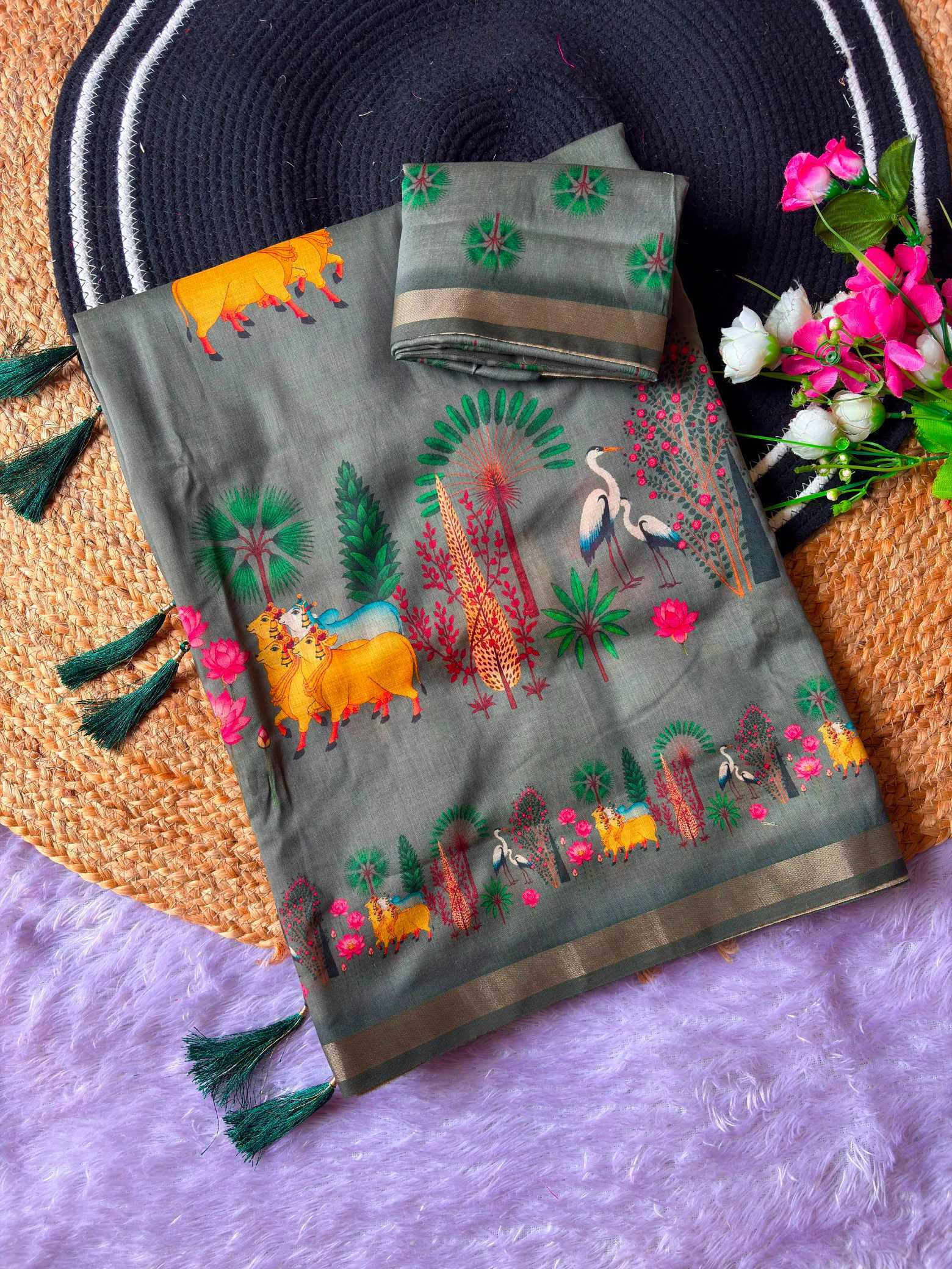 YNF Wholesale Linen Printed Sarees KESH568 PRAKRITI | Surat Manufacturer