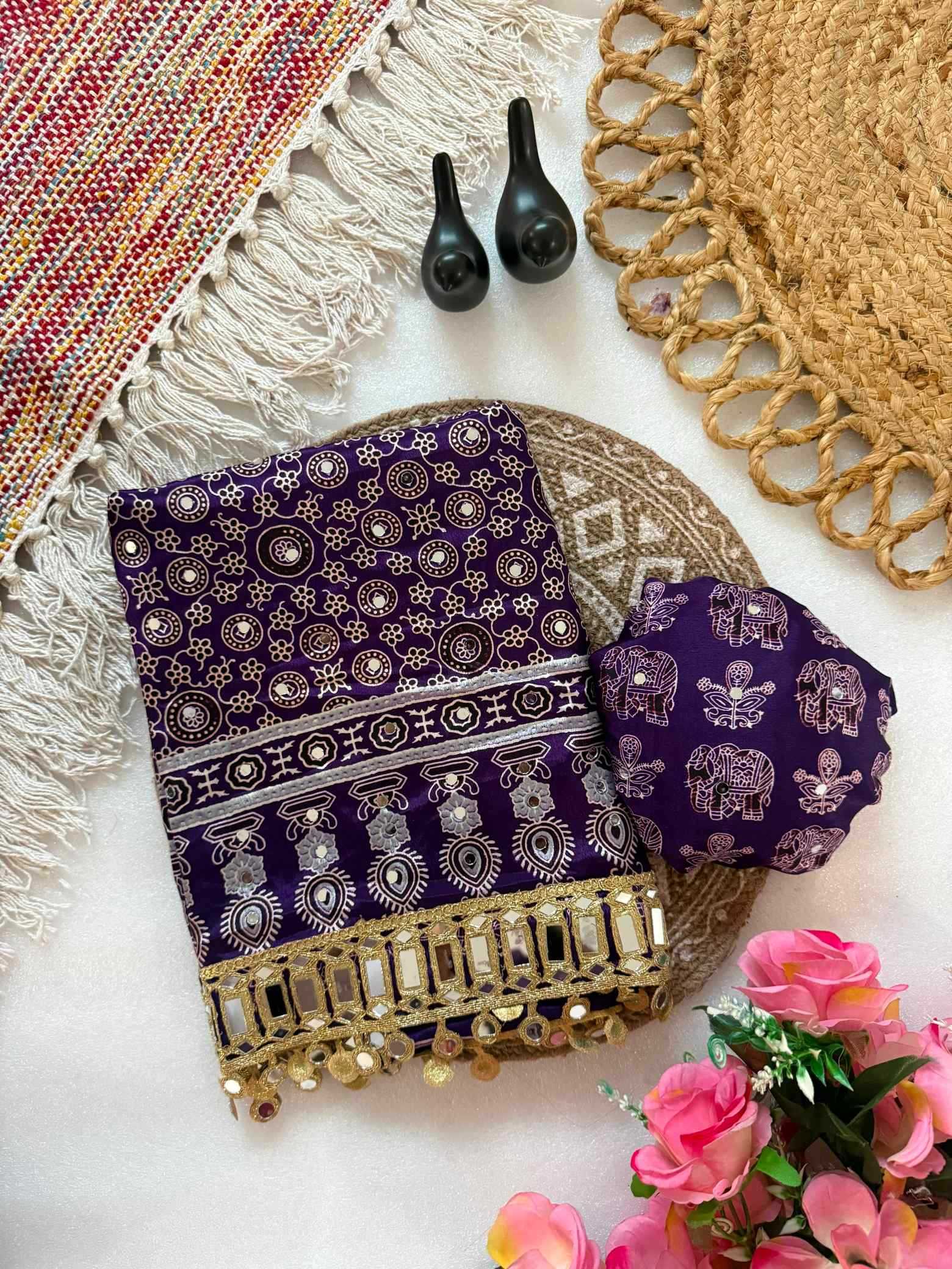 YNF Wholesale Satin Silk Printed Silk Saree  | Surat Manufacturer
