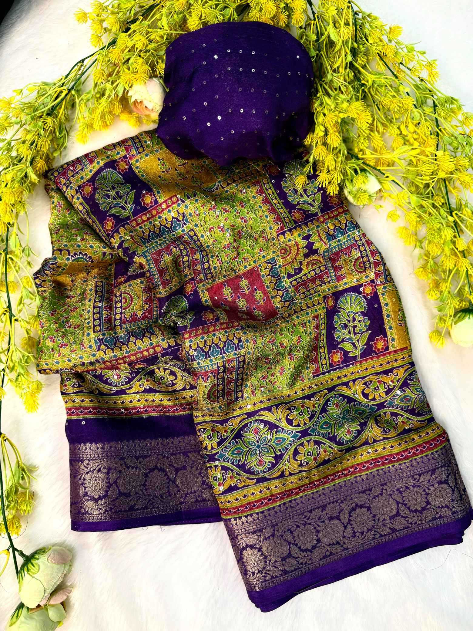 YNF Wholesale Pure Silk Printed Silk Saree  | Surat Manufacturer