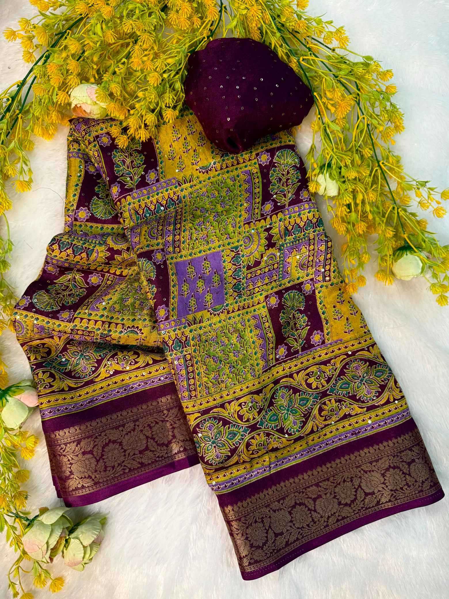 YNF Wholesale Pure Silk Printed Silk Saree  | Surat Manufacturer