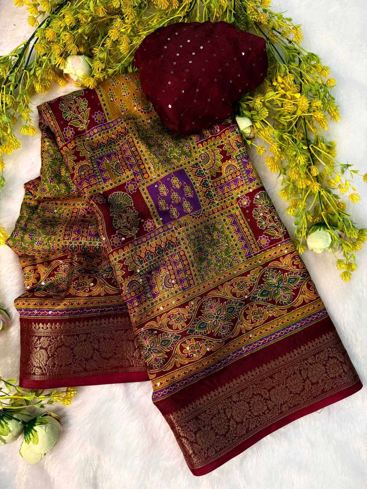 YNF Wholesale Pure Silk Printed Silk Saree  | Surat Manufacturer